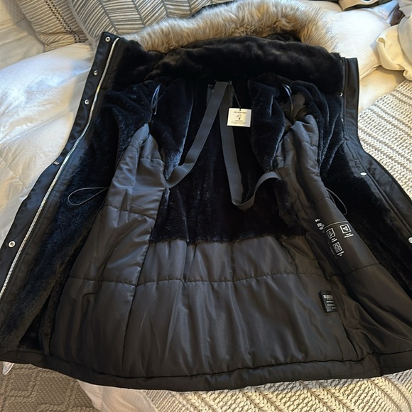 ZARA WATER AND WIND PROTECTION PARKA XS BLACK FUR WINTER COAT JACKET 1255/777 - Picture 13 of 17